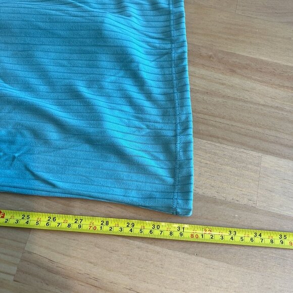 Lulus Vibe Check Ribbed Wide Leg Pant XS in Teal Blue - Picture 7 of 9